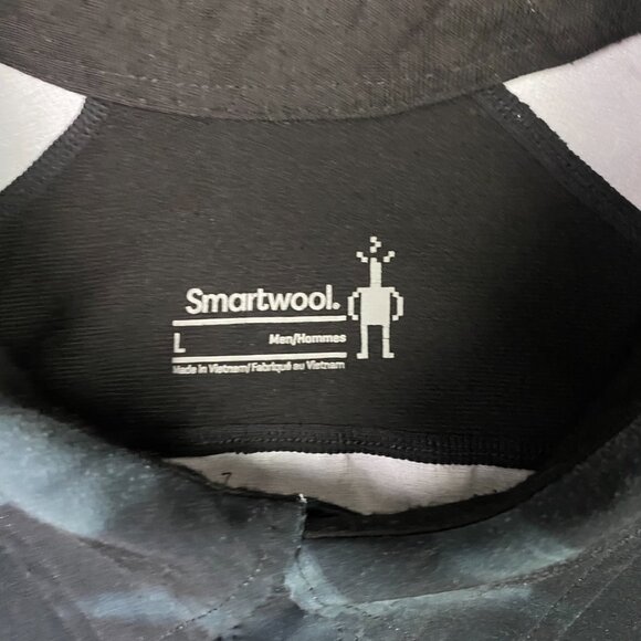 Smartwool Everyday Button Down Shirt Men's Large Black Horizon Print Merino Wool - Picture 5 of 10